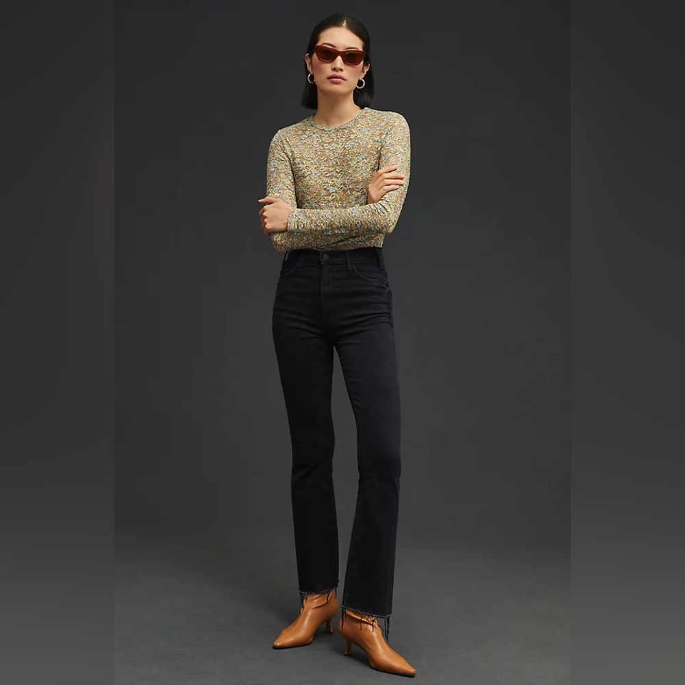 NWT MOTHER The Hustler Ankle Fray Jeans in Encounters At Night Size 31